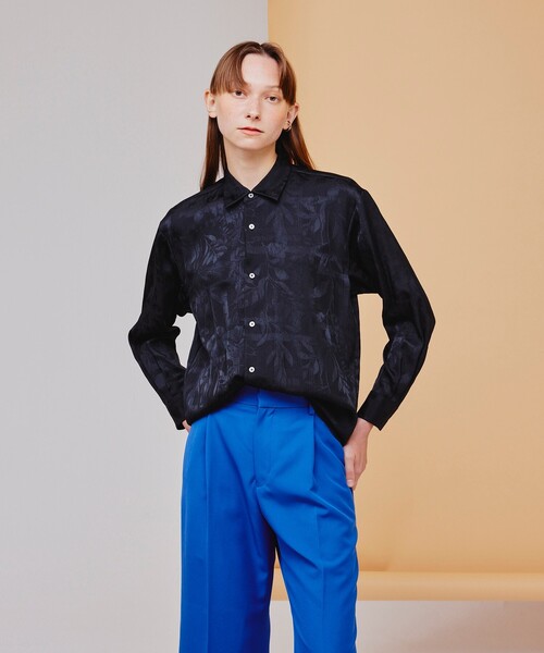 tk.TAKEO KIKUCHI（ティーケータケオキクチ）の「◆ブライトリーフジャカードシャツ（ユニセックスアイテム）（シャツ/ブラウス・メンズ・キャメル/ブラック系3/ダークグリーン系3・02/03/66）」の19枚目の写真