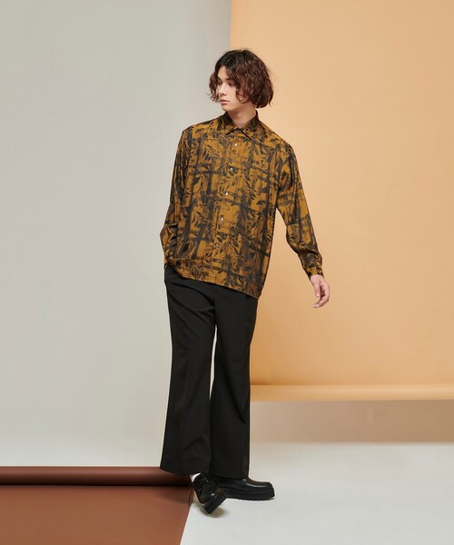 tk.TAKEO KIKUCHI（ティーケータケオキクチ）の「◆ブライトリーフジャカードシャツ（ユニセックスアイテム）（シャツ/ブラウス・メンズ・キャメル/ブラック系3/ダークグリーン系3・02/03/66）」の22枚目の写真