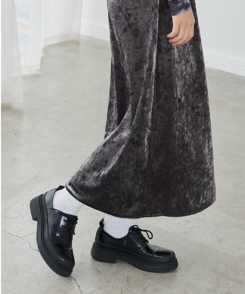 FIG&VIPER（フィグアンドバイパー）の「ベロアスリットキャミワンピース（ワンピース・レディース・ブラック/グレー/ピンク・FREE）」の14枚目の写真