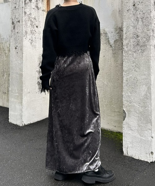 FIG&VIPER（フィグアンドバイパー）の「ベロアスリットキャミワンピース（ワンピース・レディース・ブラック/グレー/ピンク・FREE）」の21枚目の写真