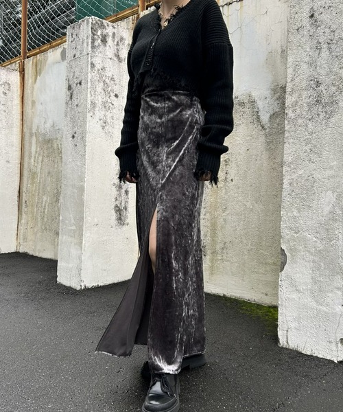 FIG&VIPER（フィグアンドバイパー）の「ベロアスリットキャミワンピース（ワンピース・レディース・ブラック/グレー/ピンク・FREE）」の22枚目の写真