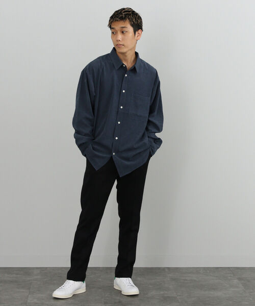 BEAMS HEART（ビームスハート）の「BEAMS HEART / フィブリル ロングスリーブ シャツ（シャツ/ブラウス・メンズ・ベージュ/ネイビー・SMALL/LARGE/MEDIUM）」の7枚目の写真