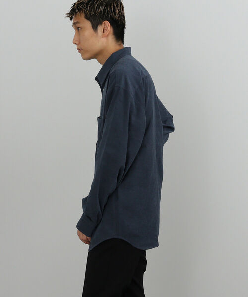 BEAMS HEART（ビームスハート）の「BEAMS HEART / フィブリル ロングスリーブ シャツ（シャツ/ブラウス・メンズ・ベージュ/ネイビー・SMALL/LARGE/MEDIUM）」の14枚目の写真