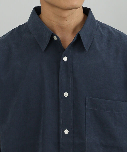 BEAMS HEART（ビームスハート）の「BEAMS HEART / フィブリル ロングスリーブ シャツ（シャツ/ブラウス・メンズ・ベージュ/ネイビー・SMALL/LARGE/MEDIUM）」の4枚目の写真