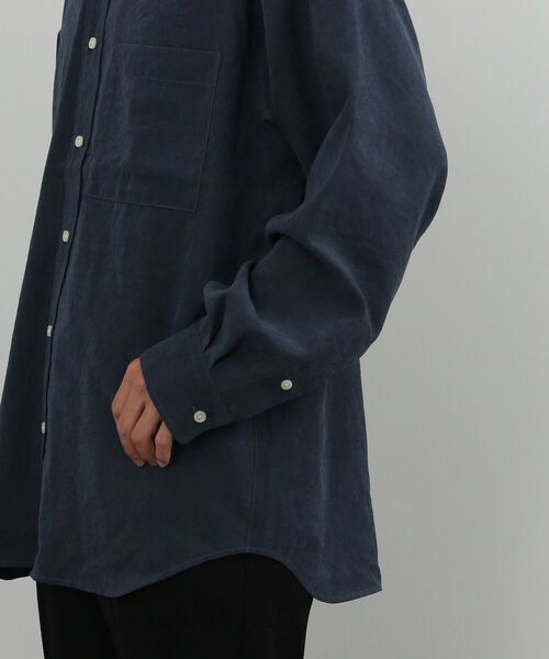 BEAMS HEART（ビームスハート）の「BEAMS HEART / フィブリル ロングスリーブ シャツ（シャツ/ブラウス・メンズ・ベージュ/ネイビー・SMALL/LARGE/MEDIUM）」の6枚目の写真