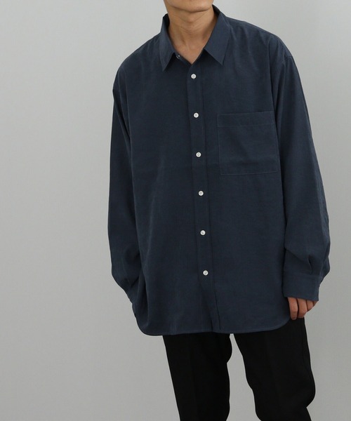 BEAMS HEART（ビームスハート）の「BEAMS HEART / フィブリル ロングスリーブ シャツ（シャツ/ブラウス・メンズ・ベージュ/ネイビー・SMALL/LARGE/MEDIUM）」の2枚目の写真