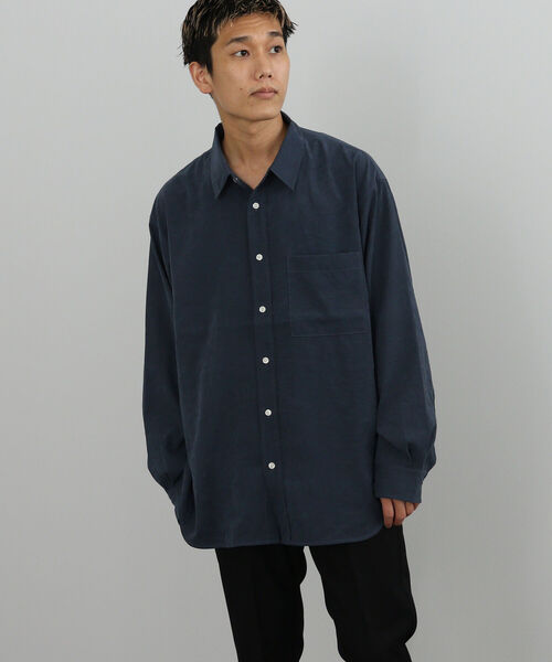 BEAMS HEART（ビームスハート）の「BEAMS HEART / フィブリル ロングスリーブ シャツ（シャツ/ブラウス・メンズ・ベージュ/ネイビー・SMALL/LARGE/MEDIUM）」の20枚目の写真
