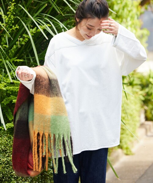 FREAK'S STORE(フリークスストア)の「【WEB限定】配色フットボールTシャツ(Tシャツ/カットソー・レディース・オフホワイト/グレー/ブラック/ライトピンク・フリ-)」の10枚目の写真