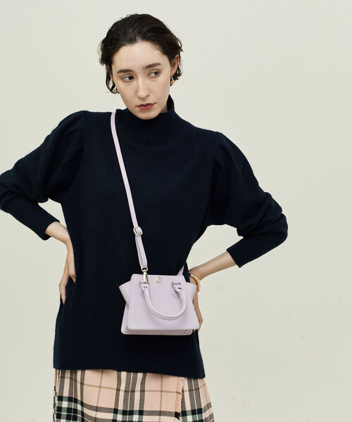 NOLLEY’S(ノーリーズ)の「◇【WEB限定】7Gカシミヤブレンドハイネックパフスリーブプルオーバーニット(ニット/セーター・レディース・ベージュ/ネイビー/グレー/オフホワイト・38)」の12枚目の写真