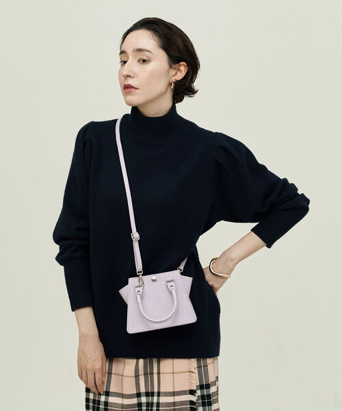 NOLLEY’S(ノーリーズ)の「◇【WEB限定】7Gカシミヤブレンドハイネックパフスリーブプルオーバーニット(ニット/セーター・レディース・ベージュ/ネイビー/グレー/オフホワイト・38)」の15枚目の写真