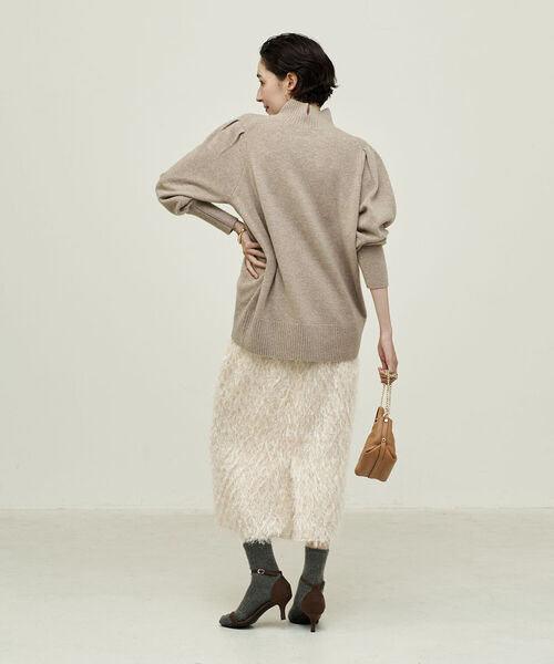 NOLLEY’S(ノーリーズ)の「◇【WEB限定】7Gカシミヤブレンドハイネックパフスリーブプルオーバーニット(ニット/セーター・レディース・ベージュ/ネイビー/グレー/オフホワイト・38)」の22枚目の写真