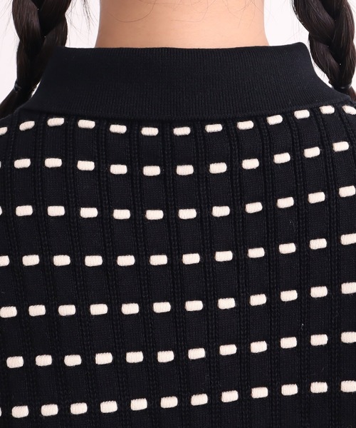 AMBIDEX(アンビデックス)の「〇30/2綿コーマ ステッチジャカードポロプルオーバー(Tシャツ/カットソー・レディース・キナリ/ブラック・FREE)」の9枚目の写真