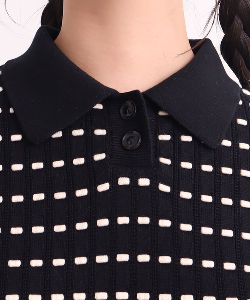 AMBIDEX(アンビデックス)の「〇30/2綿コーマ ステッチジャカードポロプルオーバー(Tシャツ/カットソー・レディース・キナリ/ブラック・FREE)」の20枚目の写真