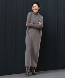 Demi-Luxe BEAMS | Demi-Luxe BEAMS / フロントフラッフィ ハイネックワンピース(ワンピース)