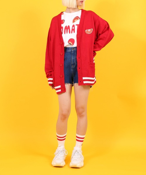 PUNYUS（プニュズ）の「フード刺繍カーディガン（カーディガン/ボレロ・レディース・イエロー/レッド/ブラック/ブルー/パープル/ピンク/オレンジ/ライトパープル/グリーン/サックスブルー・1/4/2/3）」の15枚目の写真