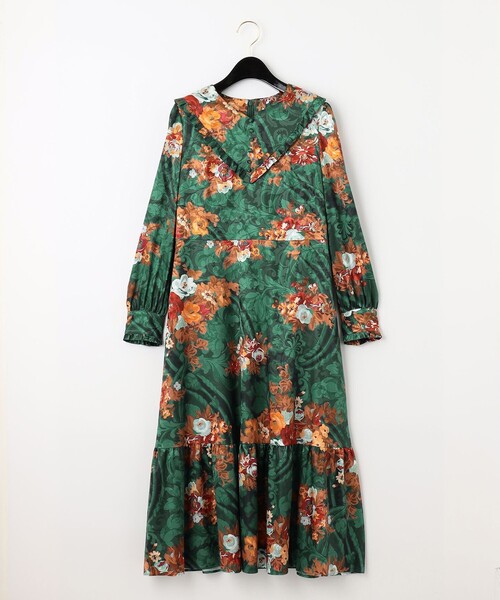 美品 グレースコンチネンタル ウォールペーパープリントワンピース