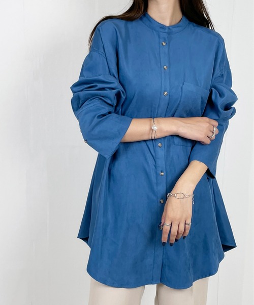 StyleSea（スタイルシー）の「バックタックチュニックブラウス（シャツ/ブラウス・レディース・アイボリー/オレンジ/ブルー・FREE）」の3枚目の写真