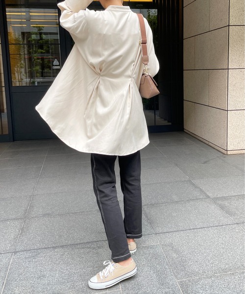 StyleSea（スタイルシー）の「バックタックチュニックブラウス（シャツ/ブラウス・レディース・アイボリー/オレンジ/ブルー・FREE）」の13枚目の写真