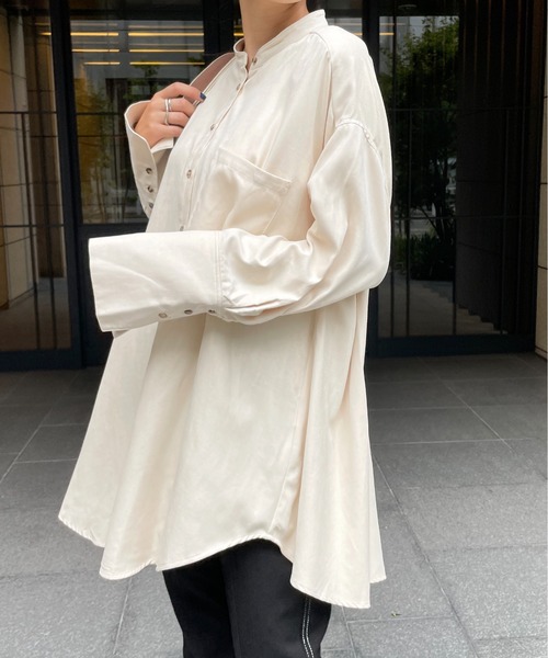 StyleSea（スタイルシー）の「バックタックチュニックブラウス（シャツ/ブラウス・レディース・アイボリー/オレンジ/ブルー・FREE）」の8枚目の写真