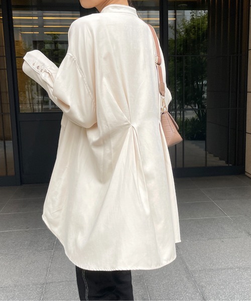 StyleSea（スタイルシー）の「バックタックチュニックブラウス（シャツ/ブラウス・レディース・アイボリー/オレンジ/ブルー・FREE）」の10枚目の写真