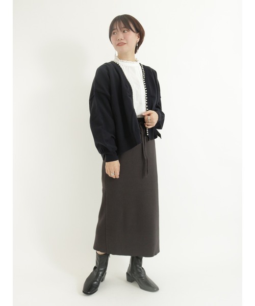 Te chichi TERRASSE（テチチテラス）の「総針タイトスカート（スカート・レディース・ネイビー/カーキ/チャコール・ﾌﾘ-）」の14枚目の写真