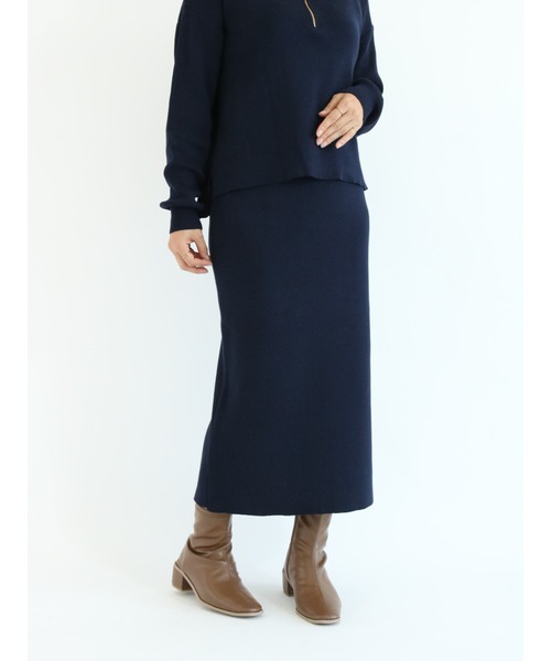 Te chichi TERRASSE（テチチテラス）の「総針タイトスカート（スカート・レディース・ネイビー/カーキ/チャコール・ﾌﾘ-）」の8枚目の写真