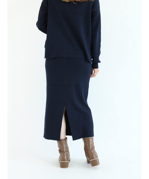 Te chichi TERRASSE（テチチテラス）の「総針タイトスカート（スカート・レディース・ネイビー/カーキ/チャコール・ﾌﾘ-）」の10枚目の写真