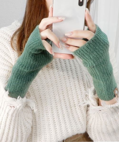 minia（ミニア）の「カラーリブアームウォーマー（アームカバー・レディース・モカ/グリーン/ブラウン/ブラック/アイボリー・FREE）」の5枚目の写真