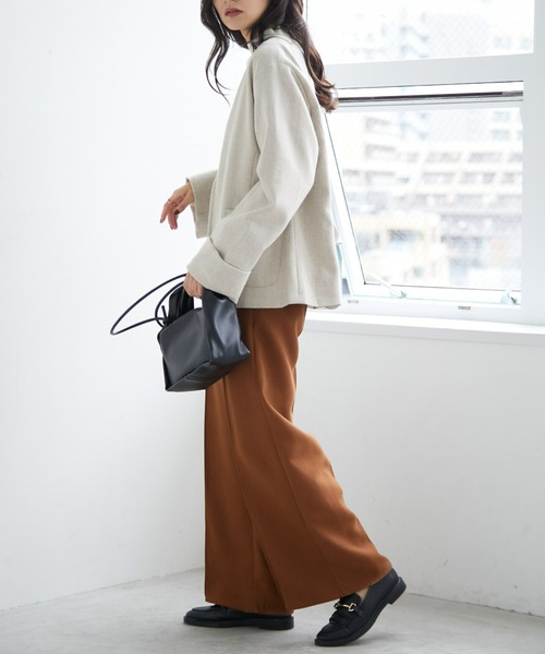 ECRIRE(エクリール)の「【haushinkaコラボ】ヘリンボーンノーカラージャケット(ノーカラージャケット・レディース・ベージュ/ブラウン/ブラック・M/L)」の21枚目の写真