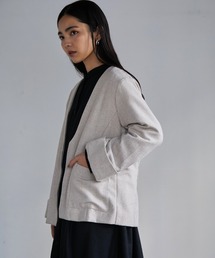 ECRIRE | 【haushinkaコラボ】ヘリンボーンノーカラージャケット(ノーカラージャケット)