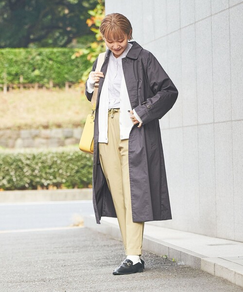 coen(コーエン)の「ロングステンカラーコート(ステンカラーコート・レディース・ダークグレー/ベージュ・M/L)」の6枚目の写真