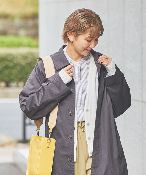 coen(コーエン)の「ロングステンカラーコート(ステンカラーコート・レディース・ダークグレー/ベージュ・M/L)」の7枚目の写真