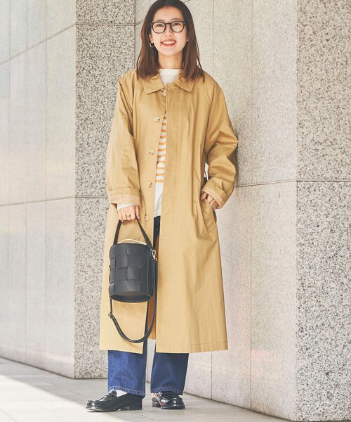 coen(コーエン)の「ロングステンカラーコート(ステンカラーコート・レディース・ダークグレー/ベージュ・M/L)」の9枚目の写真