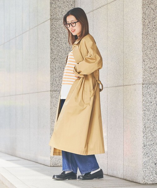 coen(コーエン)の「ロングステンカラーコート(ステンカラーコート・レディース・ダークグレー/ベージュ・M/L)」の10枚目の写真