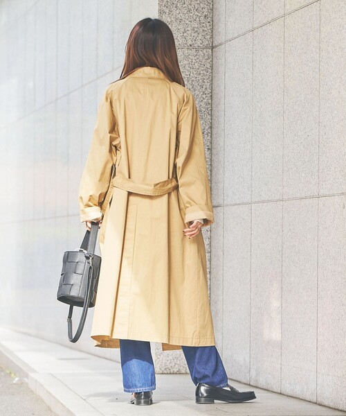 coen(コーエン)の「ロングステンカラーコート(ステンカラーコート・レディース・ダークグレー/ベージュ・M/L)」の11枚目の写真