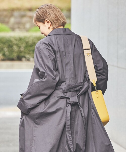 coen(コーエン)の「ロングステンカラーコート(ステンカラーコート・レディース・ダークグレー/ベージュ・M/L)」の13枚目の写真