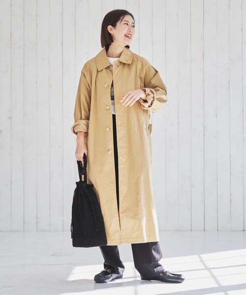 coen(コーエン)の「ロングステンカラーコート(ステンカラーコート・レディース・ダークグレー/ベージュ・M/L)」の15枚目の写真