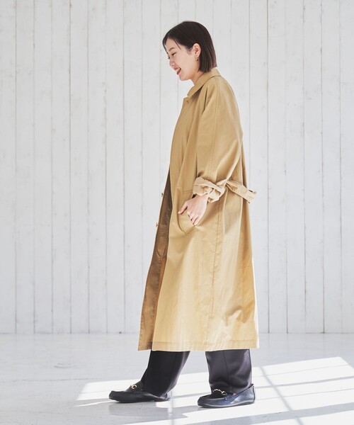 coen(コーエン)の「ロングステンカラーコート(ステンカラーコート・レディース・ダークグレー/ベージュ・M/L)」の19枚目の写真