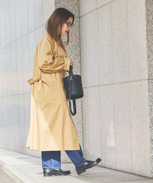 coen(コーエン)の「ロングステンカラーコート(ステンカラーコート・レディース・ダークグレー/ベージュ・M/L)」の21枚目の写真