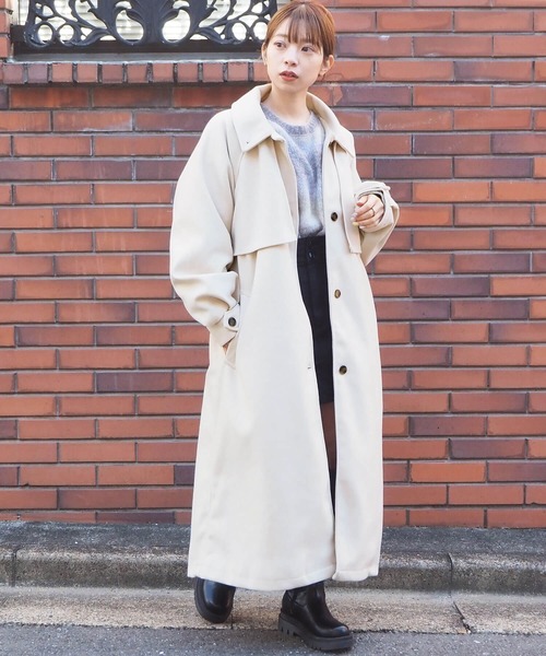 tiptop（ティップトップ）の「【web限定アイテム】アレンジカラーロングトレンチコート（トレンチコート・レディース・ブラウン/ブラック/アイボリー/チャコールグレー・M/L）」の19枚目の写真