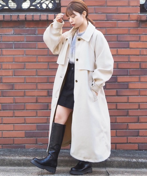 tiptop（ティップトップ）の「【web限定アイテム】アレンジカラーロングトレンチコート（トレンチコート・レディース・ブラウン/ブラック/アイボリー/チャコールグレー・M/L）」の22枚目の写真