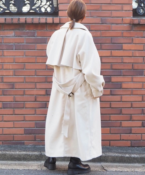 tiptop（ティップトップ）の「【web限定アイテム】アレンジカラーロングトレンチコート（トレンチコート・レディース・ブラウン/ブラック/アイボリー/チャコールグレー・M/L）」の7枚目の写真