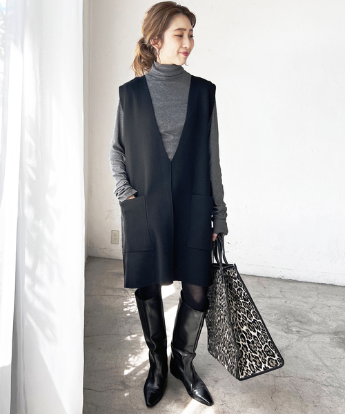 Spick & Span（スピックアンドスパン）の「≪追加≫ハイネックプルオーバー（Tシャツ/カットソー・レディース・ブルー系その他/アイボリー/チャコールグレー・FREE）」の7枚目の写真