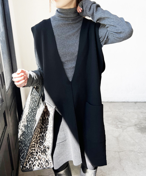 Spick & Span（スピックアンドスパン）の「≪追加≫ハイネックプルオーバー（Tシャツ/カットソー・レディース・ブルー系その他/アイボリー/チャコールグレー・FREE）」の9枚目の写真