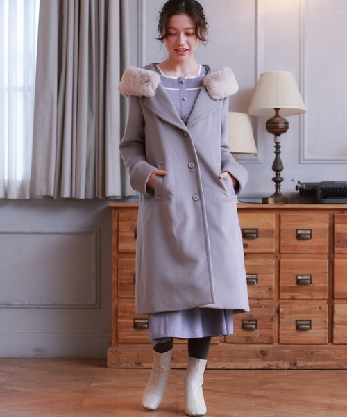 セール】フードファー付きシングルコート（その他アウター）｜ASTORIA