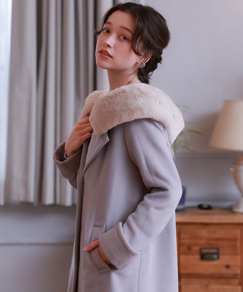 セール】フードファー付きシングルコート（その他アウター）｜ASTORIA