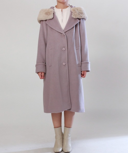 セール】フードファー付きシングルコート（その他アウター）｜ASTORIA