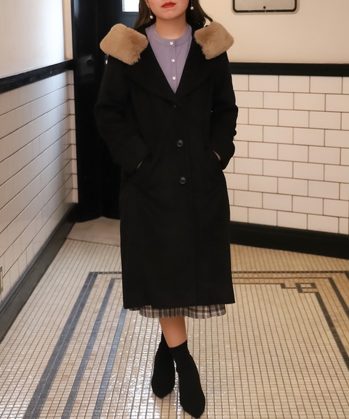 セール】フードファー付きシングルコート（その他アウター）｜ASTORIA