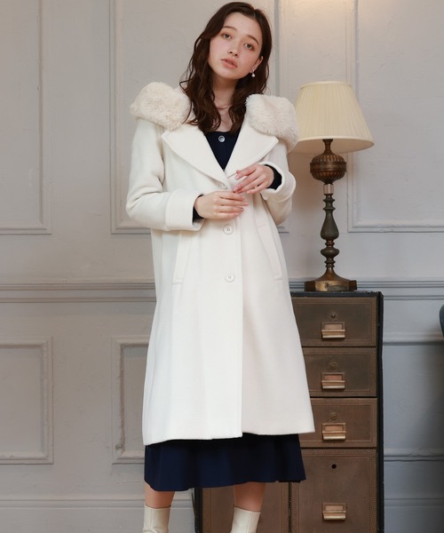 セール】フードファー付きシングルコート（その他アウター）｜ASTORIA