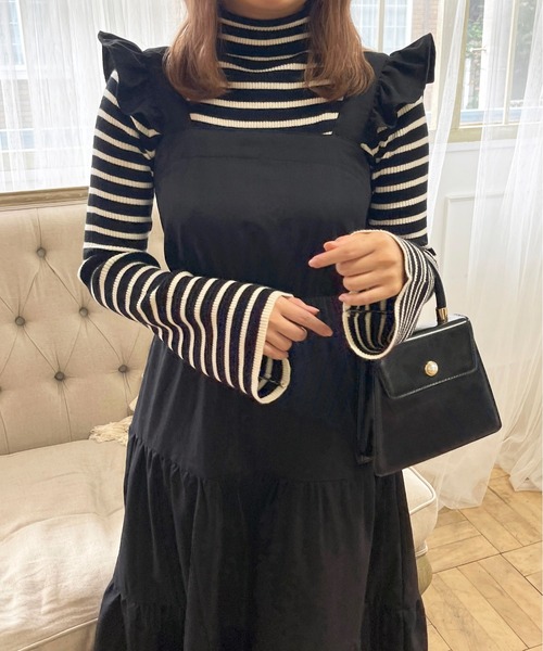 apres jour（アプレジュール）の「【５周年記念アイテム】フリルティアードジャンスカ【ZOZOTOWN限定アイテム】（ジャンパースカート・レディース・ブラック/ブラウン系その他/ライトベージュ/ブラック系その他・X-LARGE/フリー）」の7枚目の写真